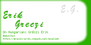 erik greczi business card